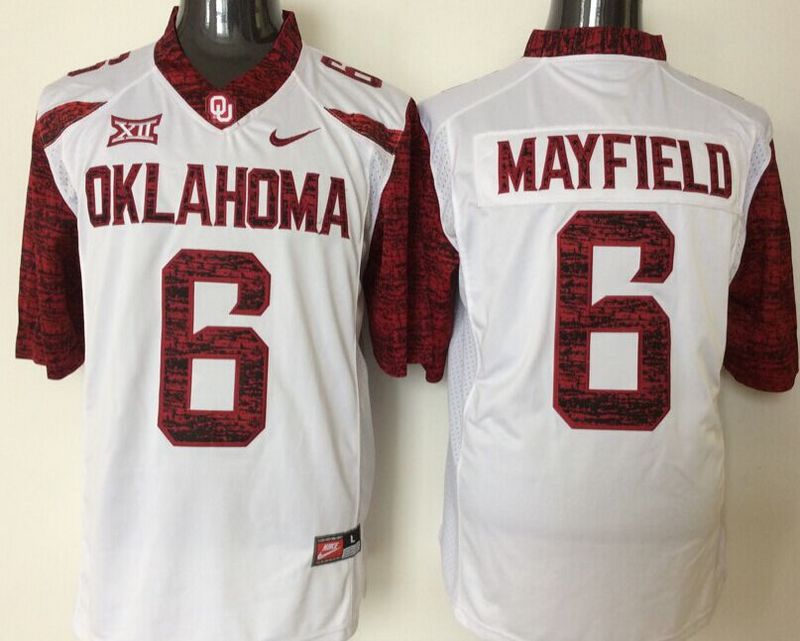 NCAA Youth Oklahoma Sooners White Limited #6 Mayfield jerseys->youth ncaa jersey->Youth Jersey